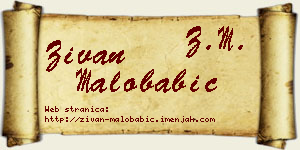 Živan Malobabić vizit kartica